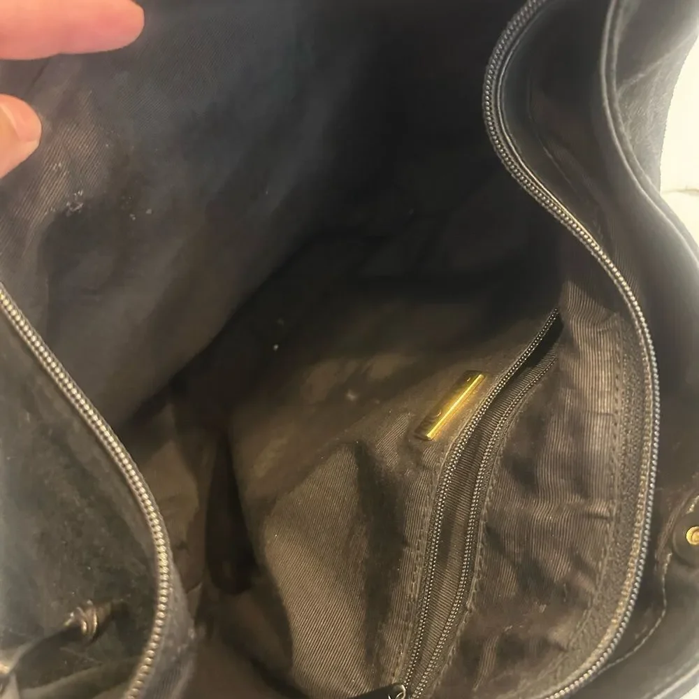 GANSON Black Suede Shoulder Bag